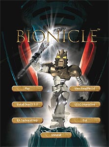 Bionicle the game start screen