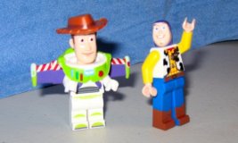 Buzz and Woody with mismatched heads